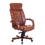 Кресло руководителя Бюрократ T-9924WALNUT светло-коричневый Leather Eichel кожа с подголов. крестовина металл/дерево