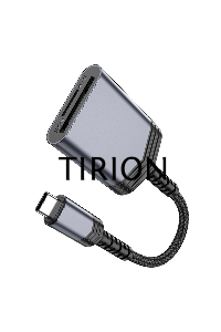 Картридер Type-C (OTG) Hoco UA25, 2в1: SD, TF (MicroSD), кабель 19см, алюминий
