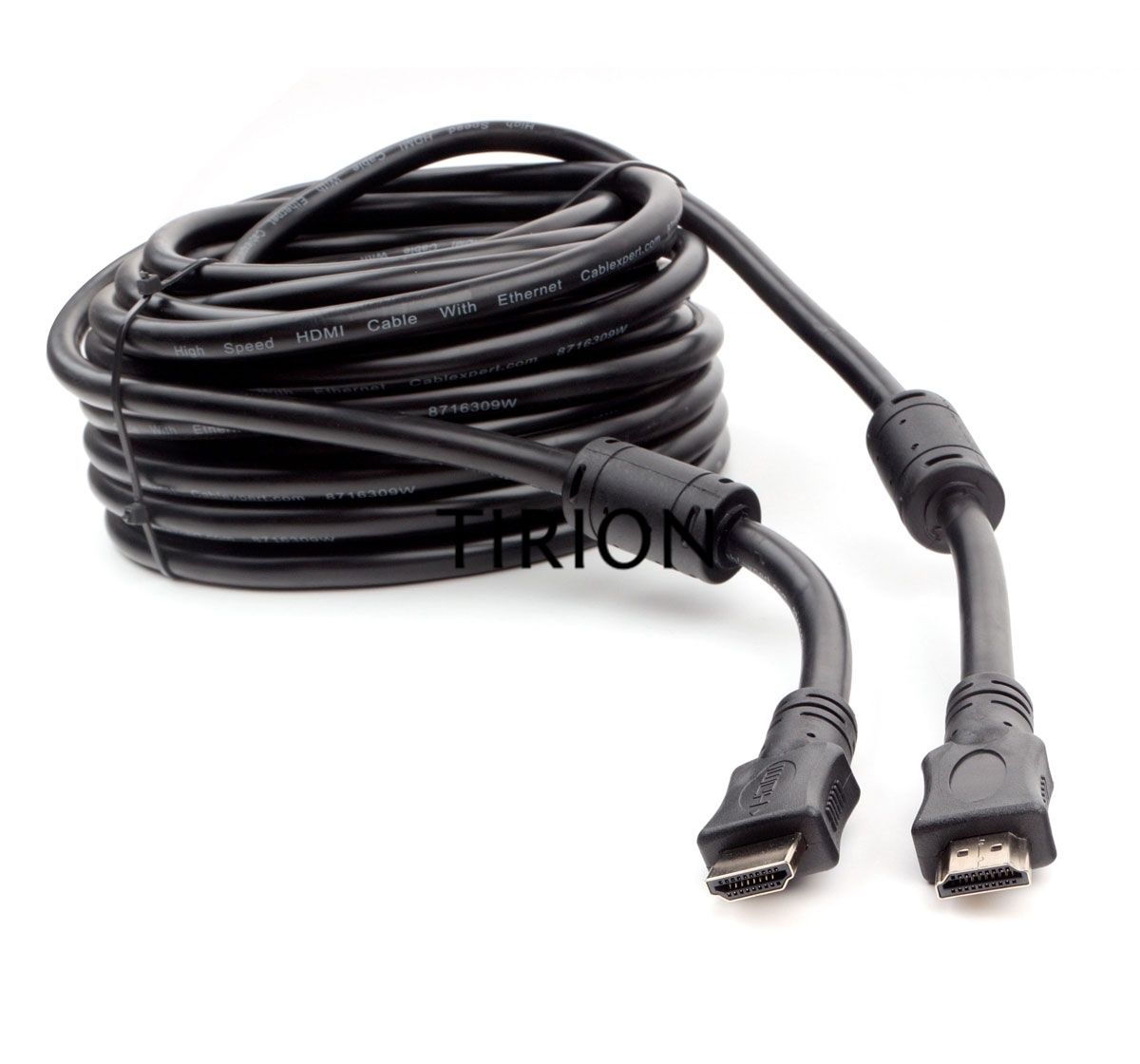 Кабель HDMI Cablexpert CCF2-HDMI4-15M, 19M/19M, v2.0, медь, позол.разъемы, экран, 2 фер.кольца, 15м, черный, пакет