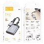 Картридер Type-C (OTG) Hoco UA25, 2в1: SD, TF (MicroSD), кабель 19см, алюминий