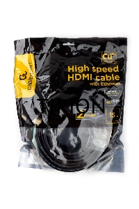 Кабель HDMI Cablexpert CCF2-HDMI4-15M, 19M/19M, v2.0, медь, позол.разъемы, экран, 2 фер.кольца, 15м, черный, пакет