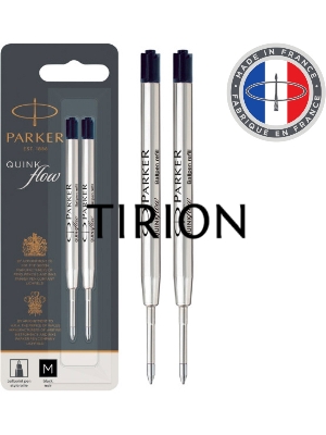Стержень шариковый Parker QuinkFlow Z08 (CW1950372) M 1мм черные чернила блистер (2шт)