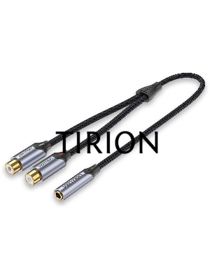 Переходник-разветвитель Vention гибкий Jack 3.5 mm F / 2RCA  F - 0.3м