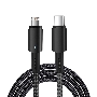 Кабель Type-C – Lightning для Apple, 3А, 1м, в черной нейлоновой оплетке, со световой индикацией REXANT