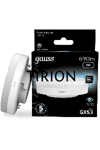 Лампа светодиодная Gauss 8Вт цок.:GX53 таблетка 220B св.свеч.бел.нейт. Tablet (упак.:10шт) (108008208)