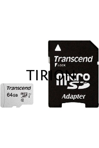 Флеш карта Micro SecureDigital 64Gb Transcend Class 10 TS64GUSD300S-A{MicroSDXC Class 10 UHS-I, SD adapter}