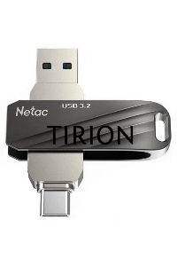 Флеш диск Netac US11 черный 64Gb USB Type-A + USB Type-C, metal/plastic case