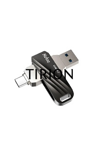 Флеш диск Netac US11 черный 64Gb USB Type-A + USB Type-C, metal/plastic case