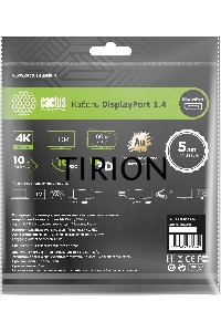 Кабель аудио-видео Cactus CS-DP-DP-1.4-10 DisplayPort (m)/DisplayPort (m) 10м. позолоч.конт. черный
