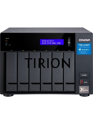 Сетевое хранилище без дисков SMB QNAP TVS-672XT-i3-8G 6-Bay NAS, Intel Core i3-8100T 4-core 3.1 GHz Processor, 8GB DDR4 RAM (max 32GB RAM), 6x 2.5
