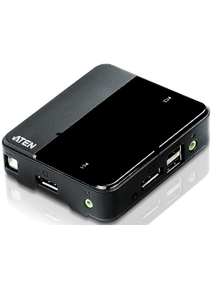 Коммутатор-KVM 2-х портовый с поддержкой USB, DisplayPort 2-х портовый KVM-коммутатор с поддержкой USB, DisplayPort