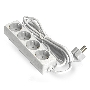 Удлинитель ExeGate ECE-4-3W (EX285815RUS), белый, 3 м, евровилка с заземлением, 4 евророзетки с заземлением, 2200 Вт