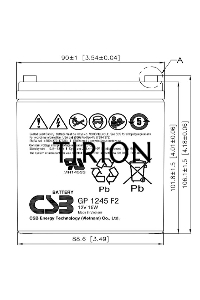 Батарея CSB GP 1245 (12V 4.5Ah 16W) клемма  F1 ( бюджетная версия )