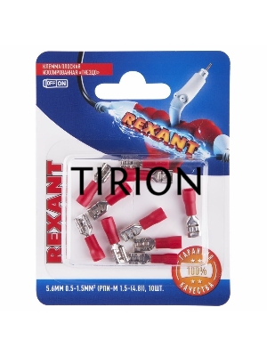 Клемма плоская REXANT, изолированная гнездо - 5.6 мм, 0.5-1.5мм², (РПи-м 1.5-(4.8) / РПИм 1,25-5-0,8 / FDD1.25-187(8)), в упак. 10 шт.