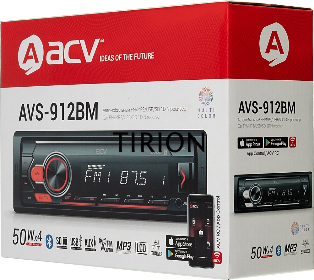 Автомагнитола ACV AVS-912BM 1DIN 4x50Вт