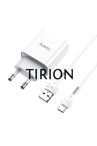 Зарядное устройство Hoco 10.5Вт, 2.1А, 1хUSB + кабель USB/Type-C 1м, C81A, белый, блистер