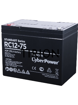 Аккумуляторная батарея SS CyberPower RC 12-75 / 12 В 75 Ач Battery CyberPower Standart series RC 12-75 / 12V 75 Ah