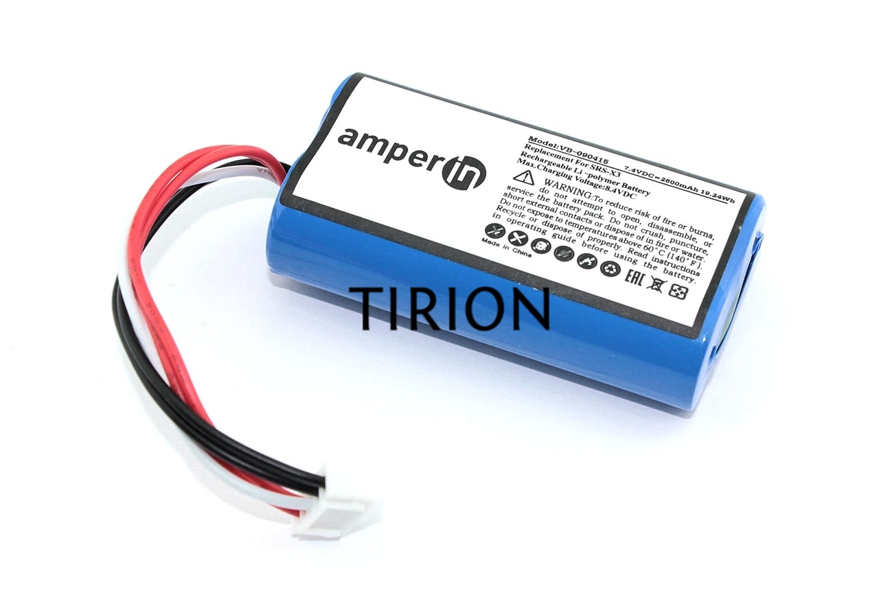 Аккумуляторная батарея Amperin для Sony SRS-X3  7.4V  2600mAh  19.24Wh