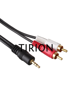 Кабель аудио Exegate 3.5mm Jack M - 2xRCA M 2м позолоченные разъемы
