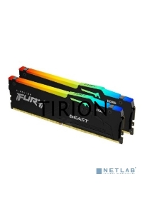 Оперативная память Kingston Fury Beast, DDR5, 16GB (2x8GB), 5600MHz, CL36, с радиаторами, RGB, черный