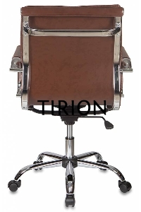 Кресло руководителя Бюрократ CH-993-Low/Brown коричневый, низкая спинка, искусственная кожа, крестовина хромированная