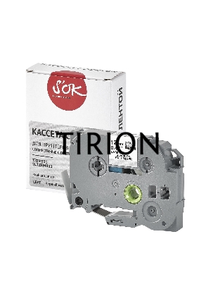 Кассета с лентой S'OK by Sakura Printing TZEM931 для Brother,  черный на матовом серебре, 12мм/8м , наклейка