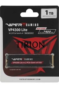 Накопитель SSD Patriot Viper VP4300 Lite, 1Tb, PCIe 4.0 x4, M.2 2280, NVMe, R/W 7400/6400, с радиатором