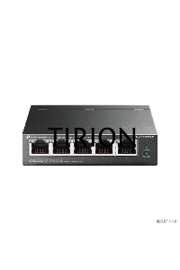 Коммутатор 5-Port 10/100Mbps Unmanaged Switch with 4-Port PoE, meta case, desktop mount, PoE budget 41W.