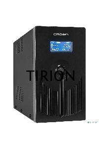 Источник бесперебойного питания CROWN 800VA/450W, металл, 1x12V/9AH, розетки 3*EURO+1*IEC bybass, трансформатор AVR 145-280V, LCD дисплей, съёмный кабель 1.2м, фильтр телефонной и ethernet линии RJ11/45, защита батареи, от перегрузки, от КЗ