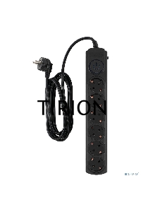 Сетевой фильтр Ippon BK-6-EU-3-10-B 3м (6 розеток) черный (коробка)