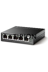 Коммутатор 5-Port 10/100Mbps Unmanaged Switch with 4-Port PoE, meta case, desktop mount, PoE budget 41W.