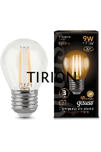Лампа светодиодная Filament Шар E27 9Вт 2700К GAUSS 105802109