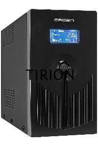 Источник бесперебойного питания CROWN 800VA/450W, металл, 1x12V/9AH, розетки 3*EURO+1*IEC bybass, трансформатор AVR 145-280V, LCD дисплей, съёмный кабель 1.2м, фильтр телефонной и ethernet линии RJ11/45, защита батареи, от перегрузки, от КЗ