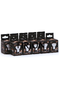 Лампа светодиодная Gauss Black 5Вт цок.:GU10 рефлектор 220B 3000K св.свеч.бел.теп. MR16 (упак.:10шт) (101506105)
