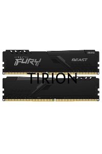 Оперативная память Kingston Fury Beast, DDR4, 16GB (2x8GB), 3600MHz, CL17, с радиаторами, черный