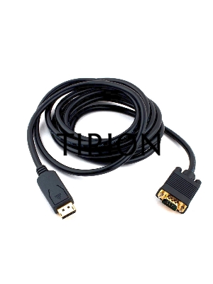 Кабель DisplayPort->VGA Cablexpert CCP-DPM-VGAM-10, 3м, 20M/15M, черный, экран, пакет