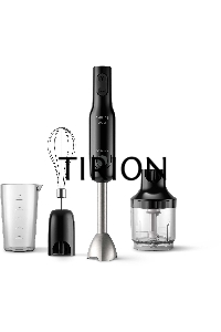 Блендер погружной Philips HR2543/90, 700Вт, 1 скорость, турбо режим, стакан для взбивания, венчик, измельчитель, цвет черный