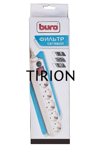 Сетевой фильтр BURO Сетевой фильтр, 5 розеток, 3 метра, (500SH-3-W), белый {992290}