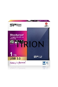 Внешний жесткий диск Silicon Power USB 3.0 1Tb A80 SP010TBPHDA80S3B Armor (5400 об/мин) 2.5