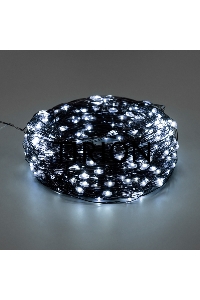 Гирлянда Роса с контроллером 20м, 200LED, IP20, 230В, зеленый провод, белое свечение 