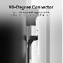 Патч-корд Vention прямой UTP cat.6a, RJ45 угол 90 - 0,5м. Черный