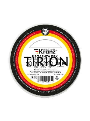 Изолента ПВХ KRANZ 0.13х15 мм, 25 м, белая (5 шт./уп.)