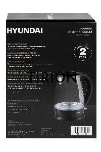 Чайник электрический Hyundai HYK-G2011 1.7л. 2200Вт черный (корпус: стекло)