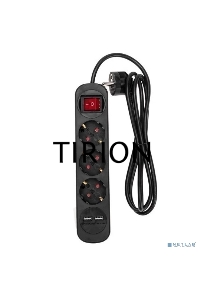 Удлинитель STANDARD 3 гнезда, 3м, 3х1,0мм², с/з, с выключателем, 2 USB, черный REXANT