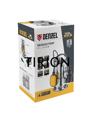 Дренажный насос DPL800X, 800 Вт, подъем 7 м, 16500 л/ч  Denzel