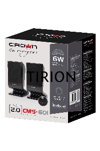 Колонки CROWN CMS-601 (USB, 6W; управление громкостью, разъём для наушников, кнопка включения, Длина кабеля между колонками 1м;Длина аудио-кабеля и питания 2м.)