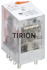 Реле интерфейсное ORM-1 4C 220В AC с LED и тест. кнопкой ONI ORM-1-4C-AC220V-L-B