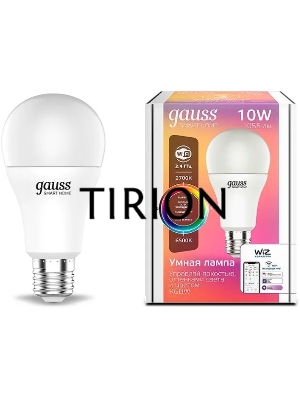 Лампа Светодиодная Gauss Smart Home RGBW E27 A60 10 Вт 2700-6500K 1/10/100