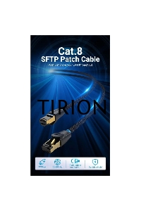 Патч-корд Vention прямой SFTP cat.8 RJ45 - 3м. Черный Тканевая оплетка