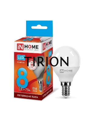 Лампа светодиодная LED-ШАР-VC 8Вт 230В E14 4000К 720лм IN HOME 4690612020556